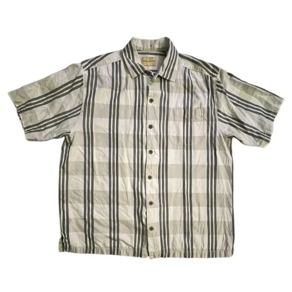 Tommy Bahama Lightweight Silk Blend Plaid Button-Down Shirt,‎ Men's Size Large - Picture 1 of 7